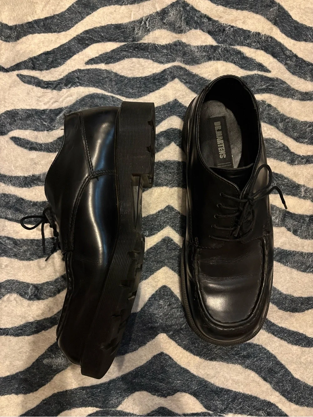 Dr. Martens Black Leather Lace-Up Moc Toe Oxfords